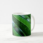 モンステラの植物の葉緑 コーヒーマグカップ (正面右)