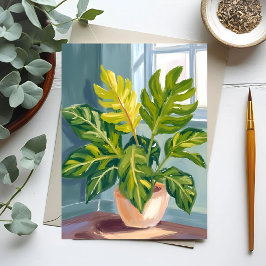 モンステラの植物 | グリーンボタニカル水彩画 ポストカード