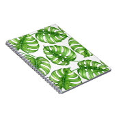 モンステラの水彩模様 ノートブック (右側)