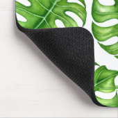 モンステラの水彩模様 マウスパッド (コーナー)