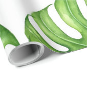 モンステラの水彩模様 ラッピングペーパー (ロールコーナー)