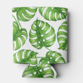 モンステラの水彩模様 缶クーラー (裏面)