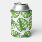 モンステラの水彩模様 缶クーラー (缶裏面)