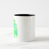 モンステラの水彩画 ツートーンマグカップ (中央)