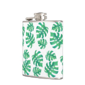 モンステラの熱帯パタ葉ーン フラスク (左)