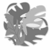 モンステラの葉のカーデカル シール (正面)