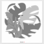 モンステラの葉のカーデカル シール (シート)