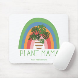 モンステラの葉のボヘミアン虹の植物ママ マウスパッド