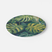 モンステラの葉の植物水彩画 ペーパープレート (アングル)