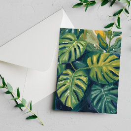 モンステラの葉の植物画ボタニカルカード
