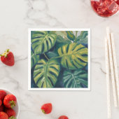 モンステラの葉の植物画水彩画 スタンダードカクテルナプキン (インサイチュ)