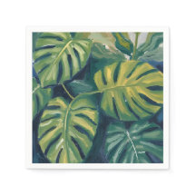 モンステラの葉の植物画水彩画
