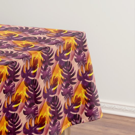 モンステラの葉を使ったシンプルな抽象柄 f テーブルクロス (インサイチュ)