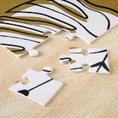 モンステラの葉、テキスタイルのシームレスなパターン。 ジグソーパズル (側面)