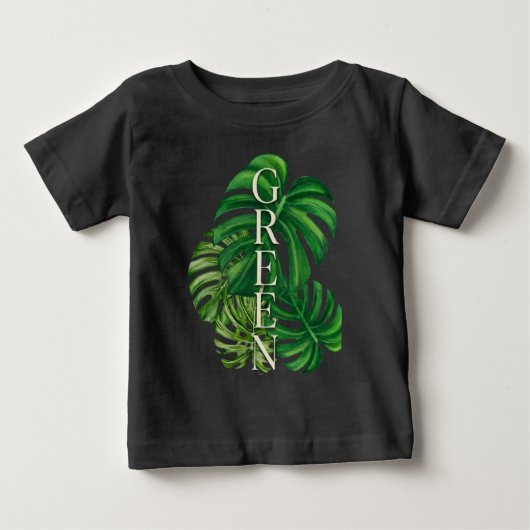 モンステラの葉 ベビーTシャツ (正面)