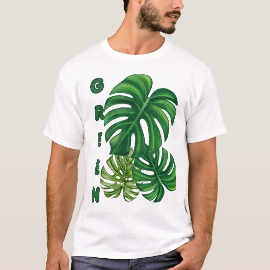 モンステラの葉 Tシャツ (正面)