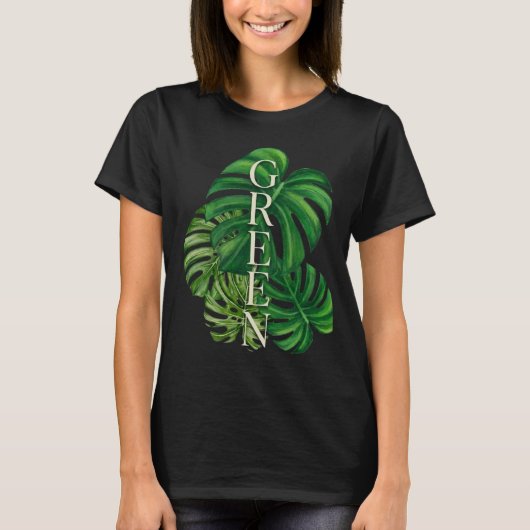 モンステラの葉 Tシャツ (正面)