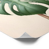 モンステラアルボの花、美自然しい ポスター (角)