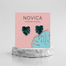 モンステラエレガントリーフイヤリング表示カード