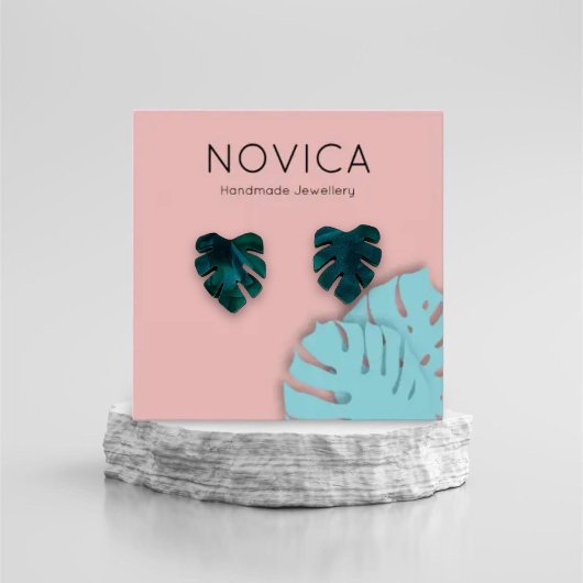 モンステラエレガントリーフイヤリング表示カード