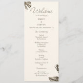 モンステラエレガント金ゴールド結婚式 プログラムカード プログラム (正面)