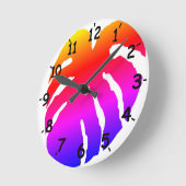 モンステラカラフルリーフ ラウンド壁時計 (傾斜)