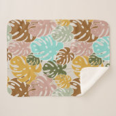 モンステラカラフルルのジャングル シェルパブランケット (正面(横))