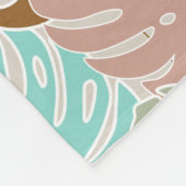 モンステラカラフルルのジャングル フリースブランケット (角)