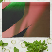 モンステラスイスチーズプラントレッドグリーンディッシュ キッチンタオル (折り畳み)