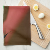 モンステラスイスチーズプラントレッドグリーンディッシュ キッチンタオル (四つ折り)