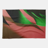 モンステラスイスチーズプラントレッドグリーンディッシュ キッチンタオル (横)