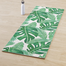 モンステラデリシオサグリーン熱帯葉パターン ヨガマット
