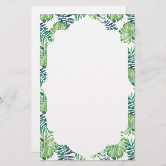 モンステラデリシオサハワイアンアイランドトロピック葉ス 便箋 (正面/裏面)