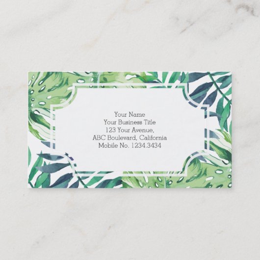 モンステラデリシオサハワイアンアイランドトロピック葉ス 名刺 (裏面)