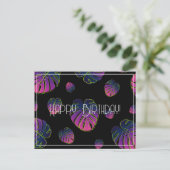 モンステラトロピカルリーフ ハッピー バースデー ポストカード (スタンド正面)