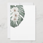 モンステラトロピカル90歳の誕生日 白い蘭 招待状 (裏面)