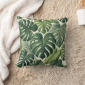 モンステラパターン（の模様が）あるクッション クッション (ブランケット)