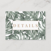 モンステラパーム熱帯結婚花詳細 エンクロージャーカード (裏面)