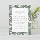 モンステラボタニカルウォーターカラーグリーンブライダルシャワー 招待状 (スタンド正面)