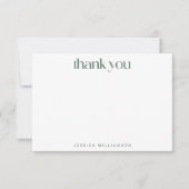 モンステラボタニカルピンクグリーンカスタムブライダルシャワー サンキューカード (正面)