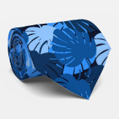モンステラミッドナイトブルーハワイ熱帯地方 ネクタイ (ロール)