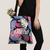 モンステラモダンリーフハワイアントロピカルグレービーチバッグ トートバッグ (クローズアップ)