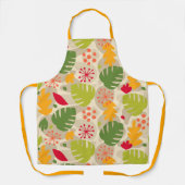モンステラモダンリーフ抽象芸術ハワイアントロピカルウォーム エプロン (正面)