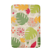 モンステラモダンリーフ抽象芸術ハワイアントロピカルウォーム バスマット (正面縦)