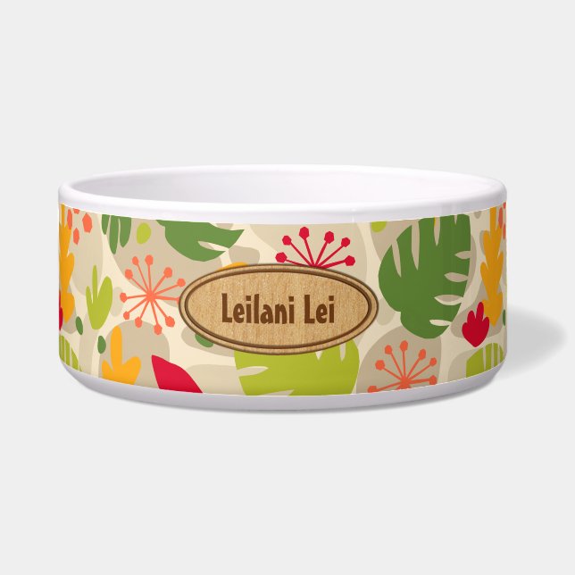 モンステラモダンリーフ抽象芸術ハワイアントロピカルウォーム ボウル (正面)