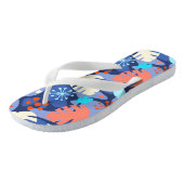 モンステラモダンリーフ抽象芸術ハワイアントロピカルネイビー ビーチサンダル (アングル)