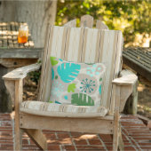 モンステラモダンリーフ抽象芸術ハワイアントロピカル – カッコいい アウトドアクッション (椅子)