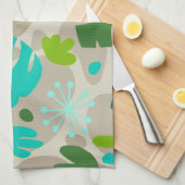 モンステラモダンリーフ抽象芸術ハワイアントロピカル – カッコいい キッチンタオル (四つ折り)