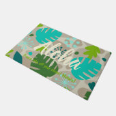 モンステラモダンリーフ抽象芸術ハワイアントロピカル – カッコいい ドアマット (アングル)