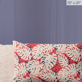 モンステラモダンリーフ熱帯性 ランバークッション